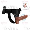 Arnes con dildo y testiculos con vibrador regulable